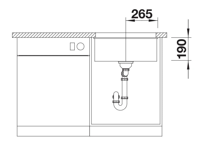 Blanco Subline 500-U - 525995 - 1 Bowl Silgranit Undermount Sink - Black