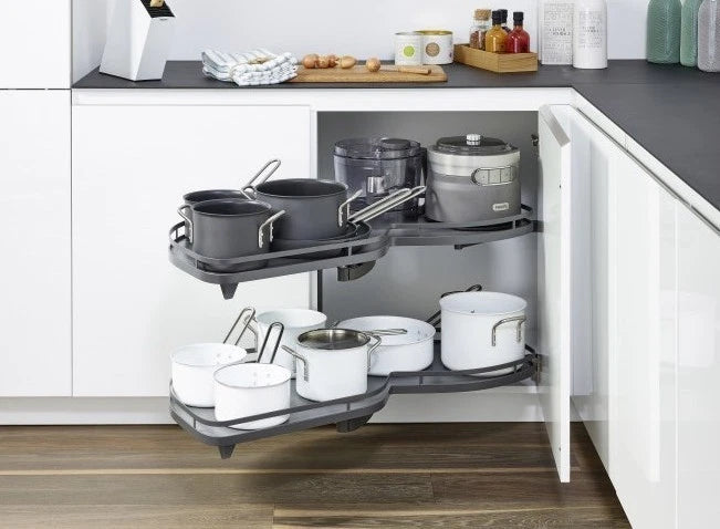 Kessebohmer LeMans Kitchen Corner Pull-Out Storage Anthracite 400mm (Stock)