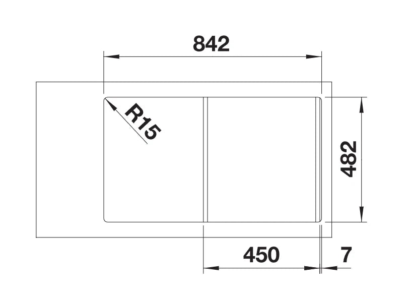Blanco LIVIT 45 S - 450835 - 1.0 Bowl Inset Stainless Steel Sink