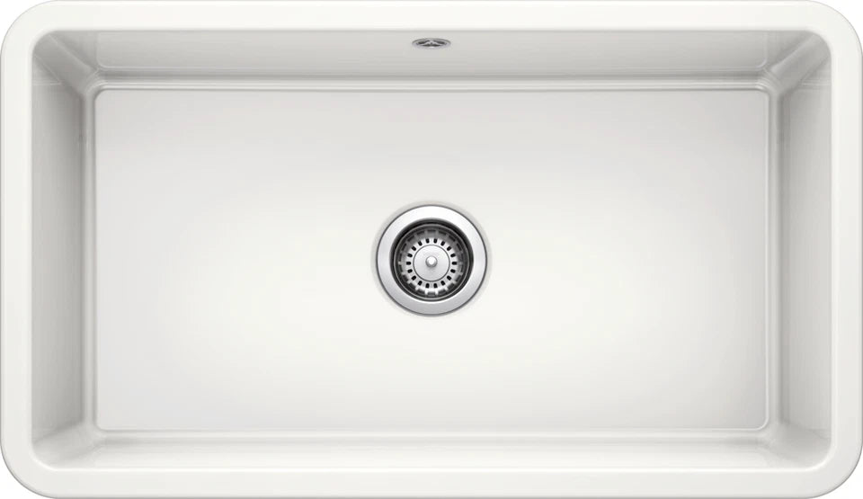 Blanco Villae Farmhouse Ceramic - 525163 - Crystal White Gloss 1.0 Bowl Sink