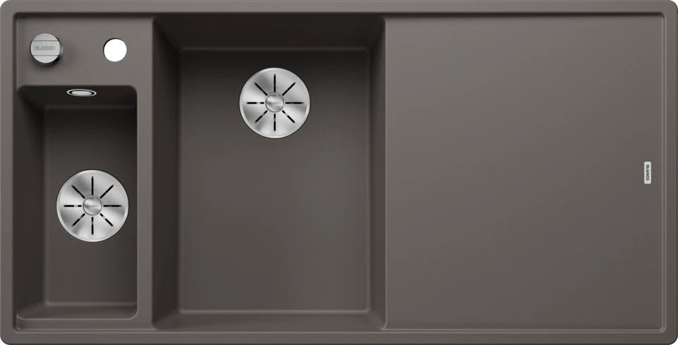 Blanco Axia III 6 S Left Hand - 527226 - Silgranit 1.5 Bowl Inset Sink - Volcano Grey