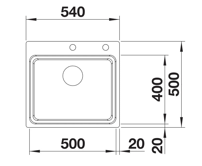 Blanco Etagon 500-IF/A - 521748 - Single Bowl Inset Kitchen Sink with Tap Ledge - Stainless Steel