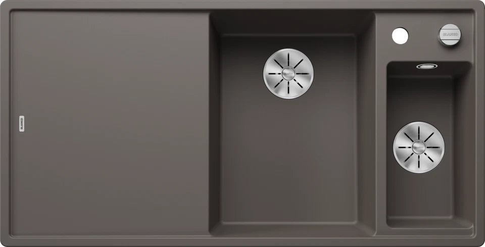 Blanco Axia III 6 S Right Hand - 527228 - Silgranit 1.5 Bowl Inset Sink - Volcano Grey