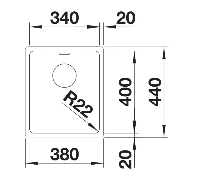 Blanco Andano 340-U - 522955 - Undermount Kitchen Sink - Stainless Steel