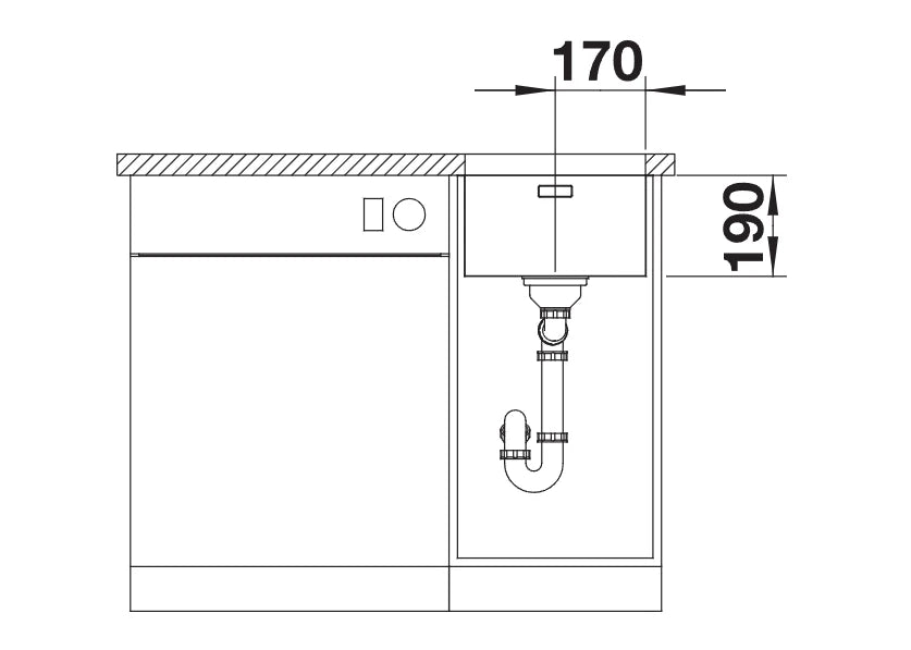 Blanco Andano 340-U - 522955 - Undermount Kitchen Sink - Stainless Steel
