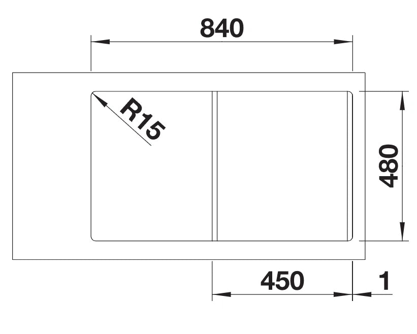 Blanco Lemis 45 S-IF - 454795 - Single Bowl Reversible Inset Kitchen Sink - Stainless Steel