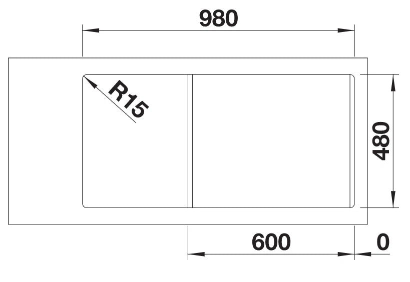 Blanco Lemis 6 S-IF - 454729 - 1.5 Bowl Reversible Inset Kitchen Sink - Stainless Steel