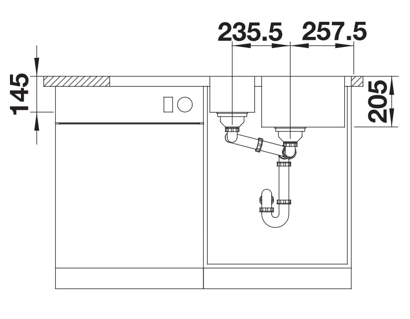 Blanco Lemis 6 S-IF - 454729 - 1.5 Bowl Reversible Inset Kitchen Sink - Stainless Steel