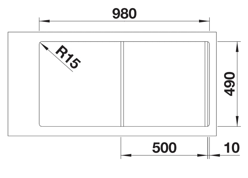 Blanco Divon II 5 S-IF RH - 521660 - Single Bowl Inset Kitchen Sink - Stainless Steel