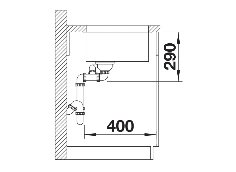 Blanco Andano 500/180-U RH - 522989 - Undermount Kitchen Sink - Stainless Steel