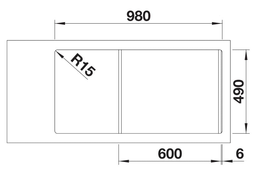 Blanco Divon II 6 S-IF RH - 521662 - 1.5 Bowl Inset Kitchen Sink - Stainless Steel