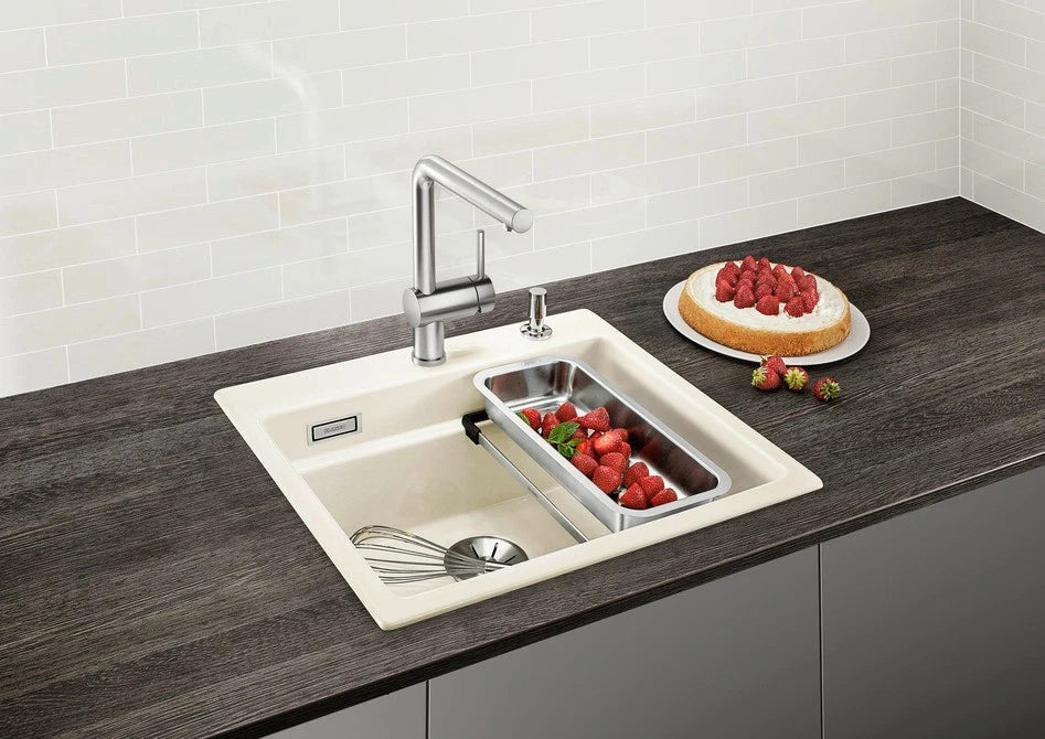 Blanco Etagon 6 Ceramic - 525156 - Crystal White Gloss PuraPlus Inset 1.0 Bowl Sink