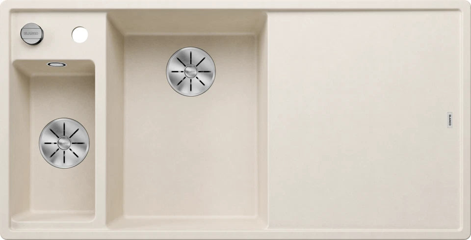 Blanco Axia III 6 S Left Hand - 527043 - Silgranit 1.5 Bowl Inset Sink - Soft White