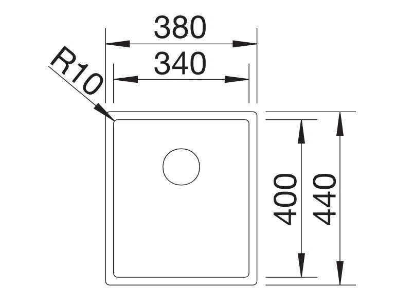 Blanco Claron 340-U - 521571 - Undermount Kitchen Sink - Stainless Steel