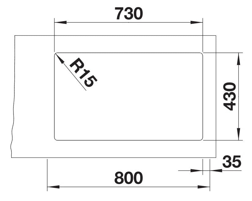 Blanco Etagon 700-IF/A - 524274 - Single Bowl Inset Kitchen Sink with Tap Ledge - Stainless Steel