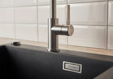 Blanco Jandora 526615 Single Lever J Shaped Kitchen Tap - Brushed Stainless Steel