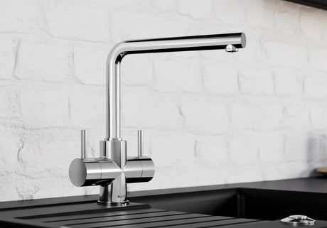 Blanco Lamia 525333 Twin Lever High L-Shape Kitchen Mixer Tap - Chrome