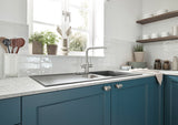 Blanco Lanora Twin 526702 Twin Lever Mixer Kitchen Tap - Brushed Stainless Steel