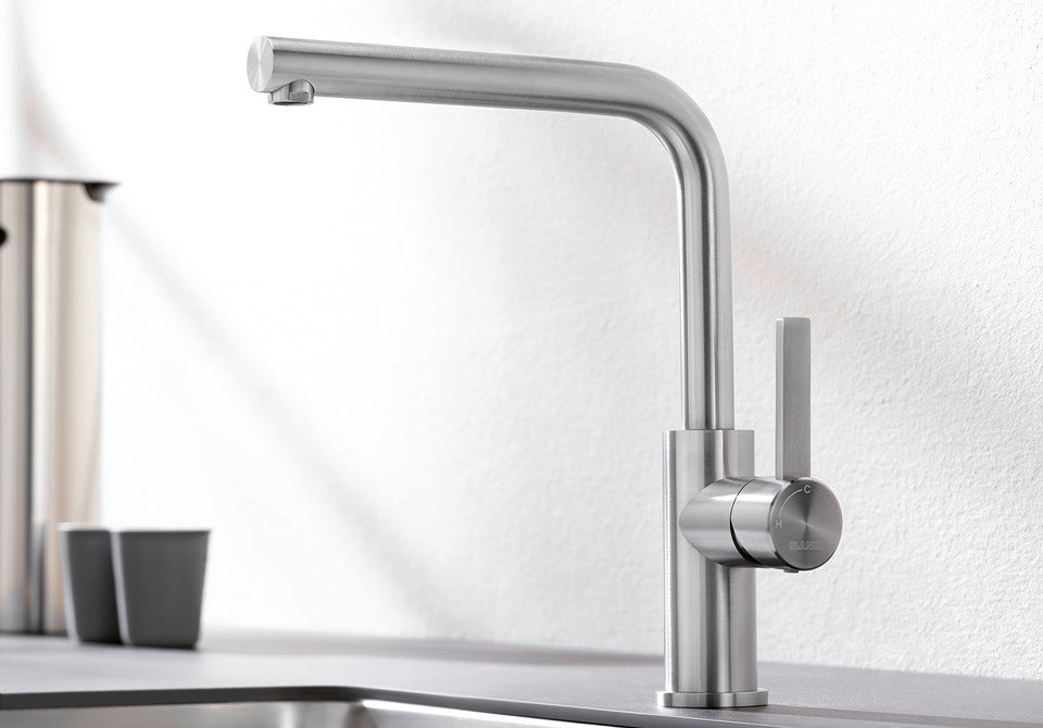 Blanco Lanora 523122 Single Lever Kitchen Mixer Tap - Brushed Stainless Steel