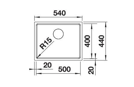 Blanco Quato 500 U 528230- Single Bowl Undermount Sink - Stainless Steel