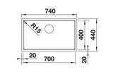 Blanco Quato 700-U 528231 Single Bowl Undermount Sink - Stainless Steel