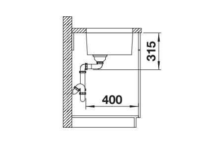 Blanco Quato 400-U 528229 Single Bowl Undermount Sink - Stainless Steel