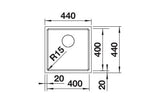 Blanco Quato 400-U 528229 Single Bowl Undermount Sink - Stainless Steel
