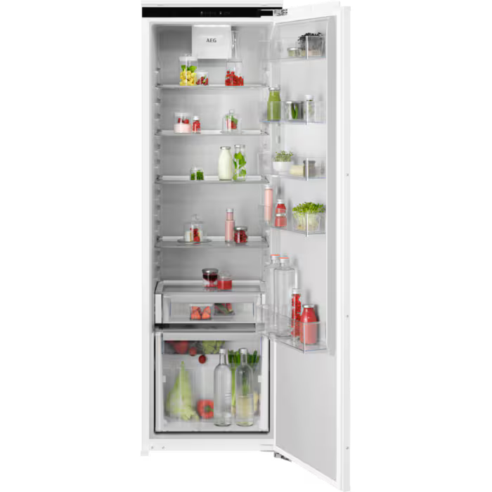 AEG NSK6D181EC 6000 Dynamic Air Integrated In Column Larder Fridge with Fixed Hinge Door - Lux Appliances 