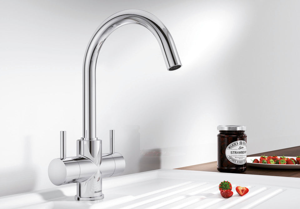 Blanco Camia eco 528149 Twin Lever Kitchen Tap - Chrome