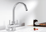 Blanco Camia eco 528149 Twin Lever Kitchen Tap - Chrome