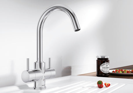 Blanco Camia eco 528149 Twin Lever Kitchen Tap - Chrome