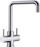 Blanco Jamia 525335 Twin Lever J Shaped Kitchen Tap - Chrome