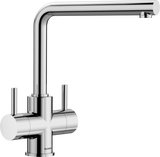 Blanco Lamia 525333 Twin Lever High L-Shape Kitchen Mixer Tap - Chrome