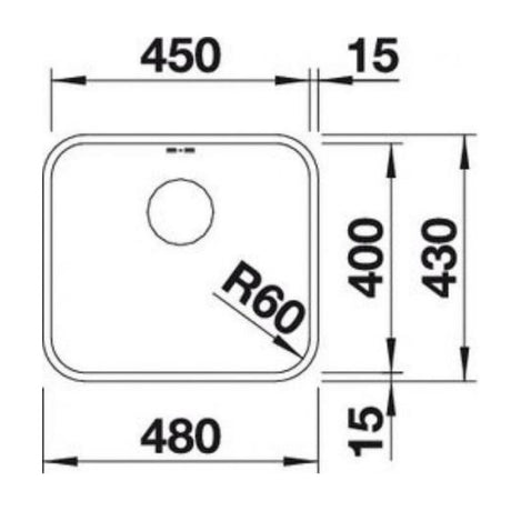 Blanco Supra 450-U 452614 Undermount Kitchen Sink - Stainless Steel