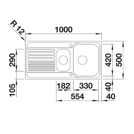 Blanco Tipo II 6 S 456455 Inset Kitchen Sink - Stainless Steel