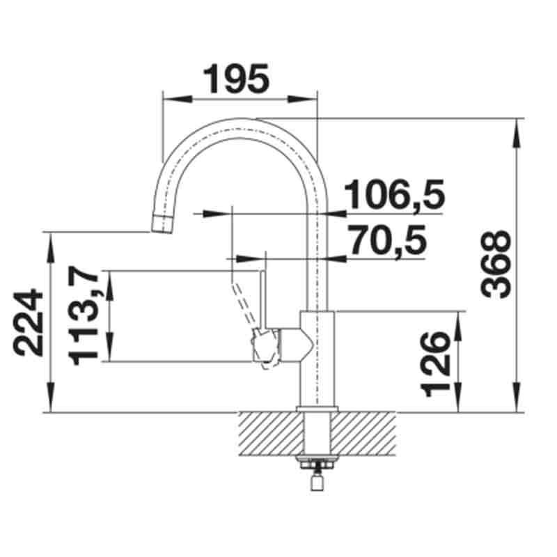 Blanco Candor 523120  Single Lever Kitchen Tap - Brushed Stainless Steel