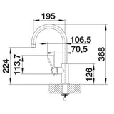 Blanco Candor 523120  Single Lever Kitchen Tap - Brushed Stainless Steel
