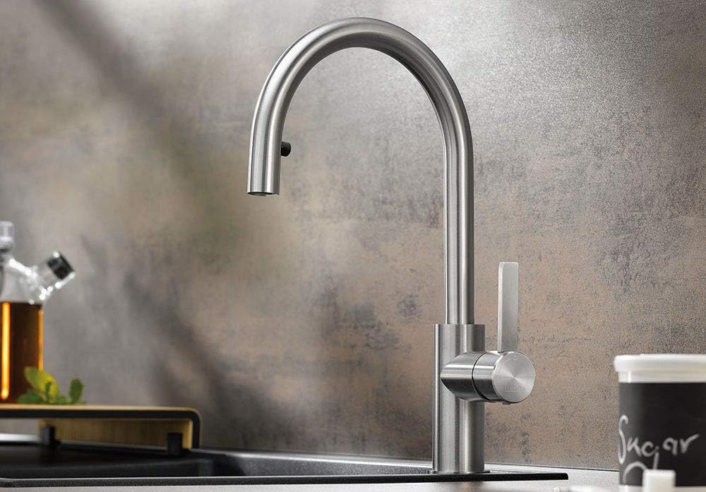 Blanco Candor S 523121 Single Lever Kitchen Mixer Tap with Pull out Spray Hose - Brushed Stainless Steel