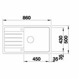 Blanco LEGRA XL 6 S 527091 1 Bowl Inset Kitchen Sink Silgranit - Soft White