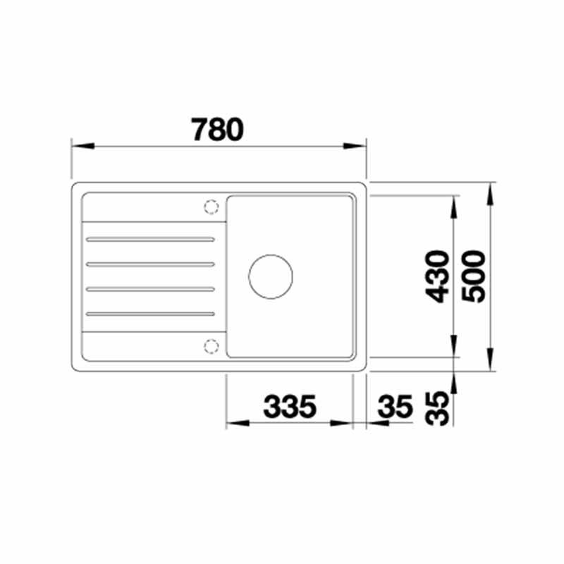 Blanco LEGRA 45 S 526083 1 Bowl Silgranit Inset Kitchen Sink - Black