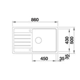 Blanco LEGRA XL 6 S 526087 1 Bowl Inset Kitchen Sink Silgranit  - Black