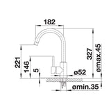 Blanco MIDA 526143 Eco Flow Regulated Kitchen Mixer Tap - Chrome