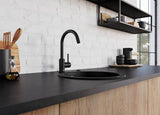 Blanco MIDA 526649 Single Lever Swivel Spout Kitchen Mixer Tap - Matte Black