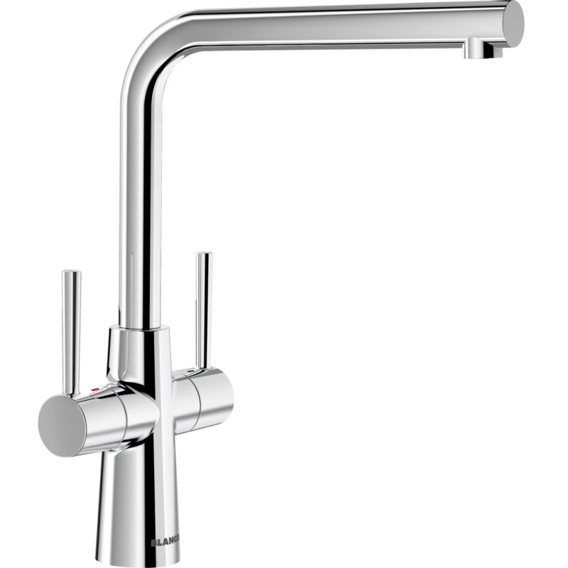 Blanco Lax 526679 Twin Lever Mixer Kitchen Tap - Chrome