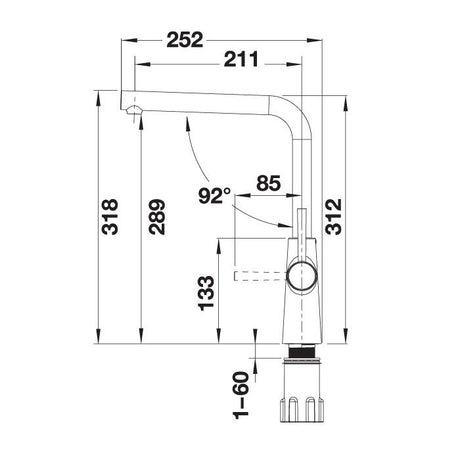 Blanco Lax 527526 Twin Lever Mixer Kitchen Tap - Matte Black