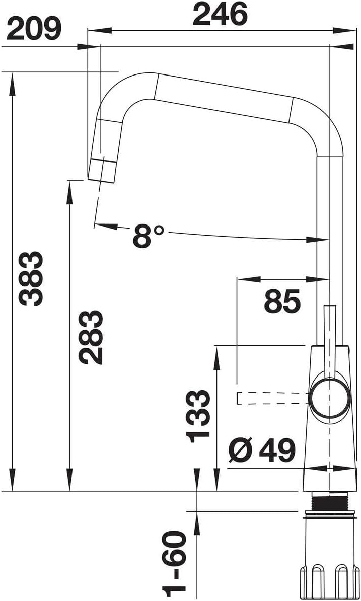 Blanco Jax 527527 Twin Lever Monoblock Mixer Tap - Matte Black