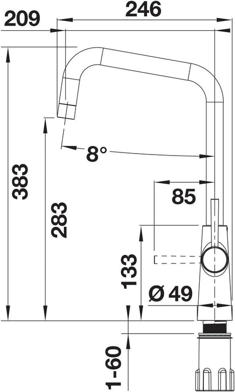 Blanco Jax 527527 Twin Lever Monoblock Mixer Tap - Matte Black