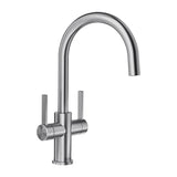 Blanco CANDOR 526703 Twin Lever Spout Solid Kitchen Mixer Tap - Brushed Stainless Steel
