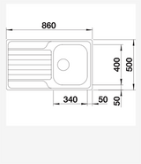 Blanco DINAS 45 S - 454436 - 1 Bowl Inset Stainless Steel Reversible Kitchen Sink - Brushed