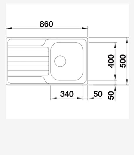 Blanco DINAS 45 S - 454436 - 1 Bowl Inset Stainless Steel Reversible Kitchen Sink - Brushed